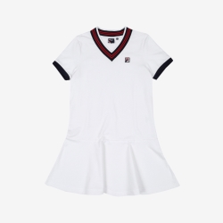 Fila White Line Flare - Naisten Mekot - Valkoinen | FI-62160